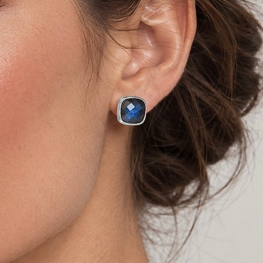LABRADORITE STERLING STUD EARRINGS