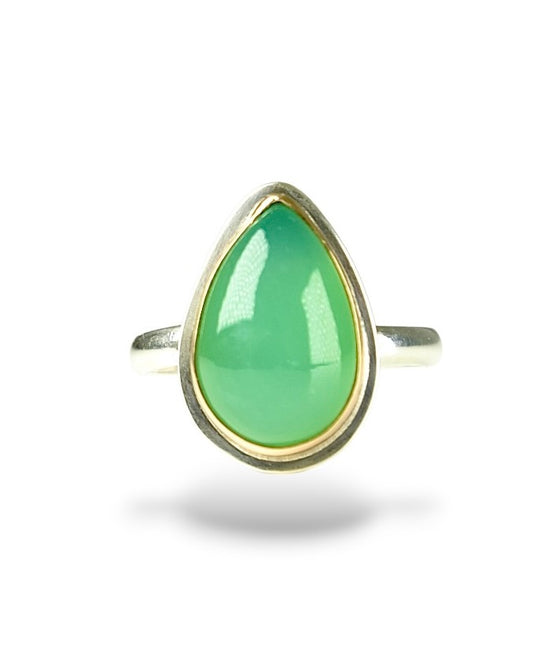 AUSTRALIAN CHRYSOPRASE  14K GOLD FILL & STERLING RING