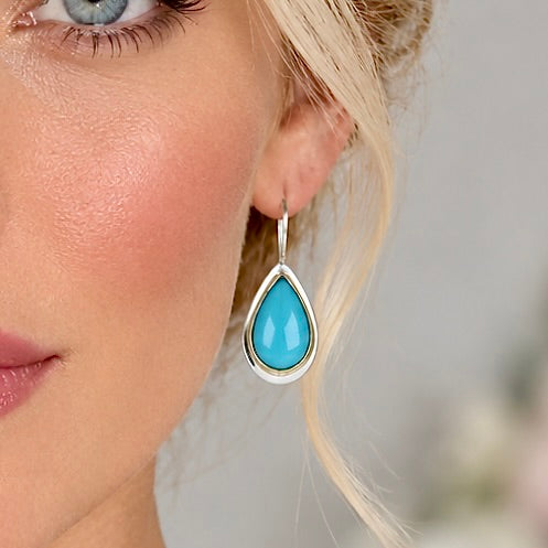AUSTRALIAN CHRYSOPRASE 14K GOLD & STERLING SILVER DROP EARRINGS