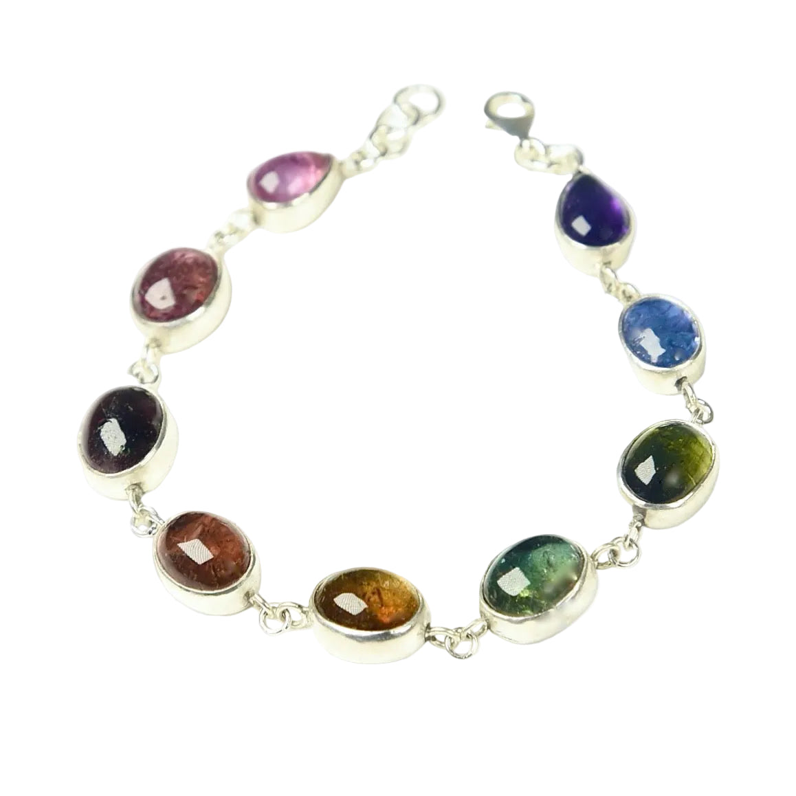 LINKED MULTICOLORED TOURMALINE BRACELET