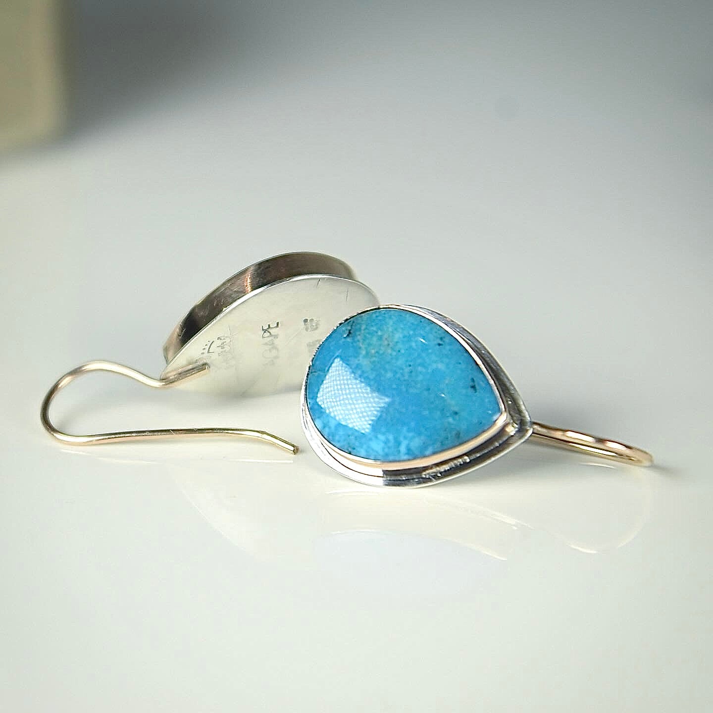 NACOZARI TURQUOISE 14K GOLD FILL & STERLING SILVER DROP EARRINGS