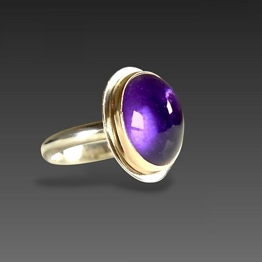 AMETHYST 14k GOLD FILL & STERLING RING