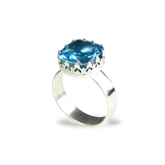 BLUE TOPAZ STERLING RING