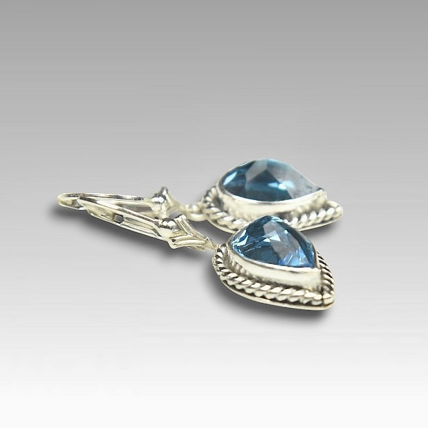 BLUE TOPAZ DROP STERLING EARRINGS