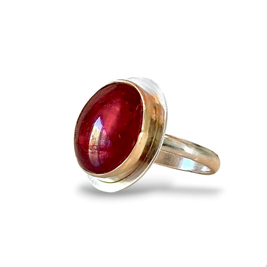 AFGHAN RUBY 14k GOLD FILL & STERLING RING