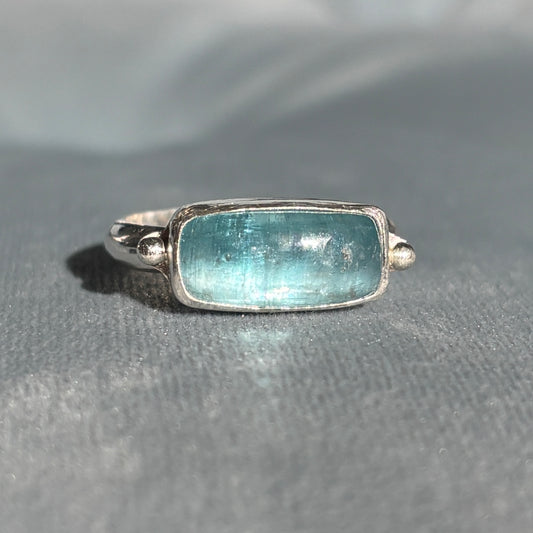 PARAIBA BLUE KYANITE STERLING RING