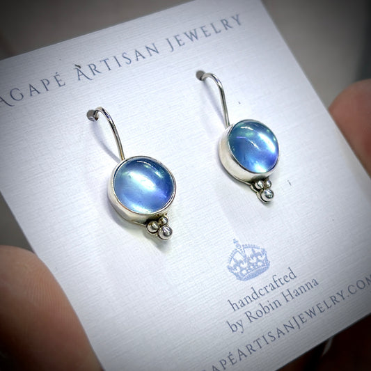 AQUAMARINE STERLING DROP EARRINGS