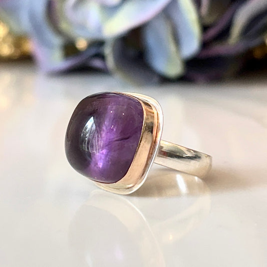 AMETHYST 14k GOLD FILL & STERLING RING