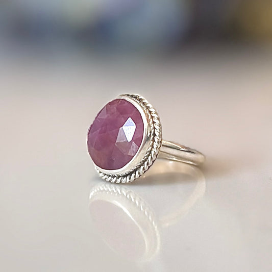 PINK SAPPHIRE STERLING RING