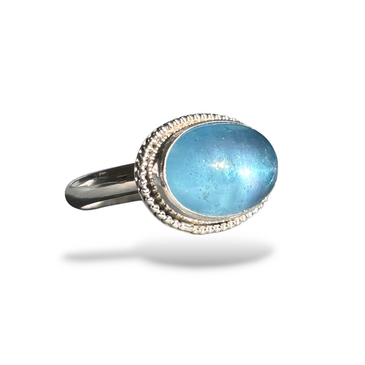AQUAMARINE STERLING SILVER RING