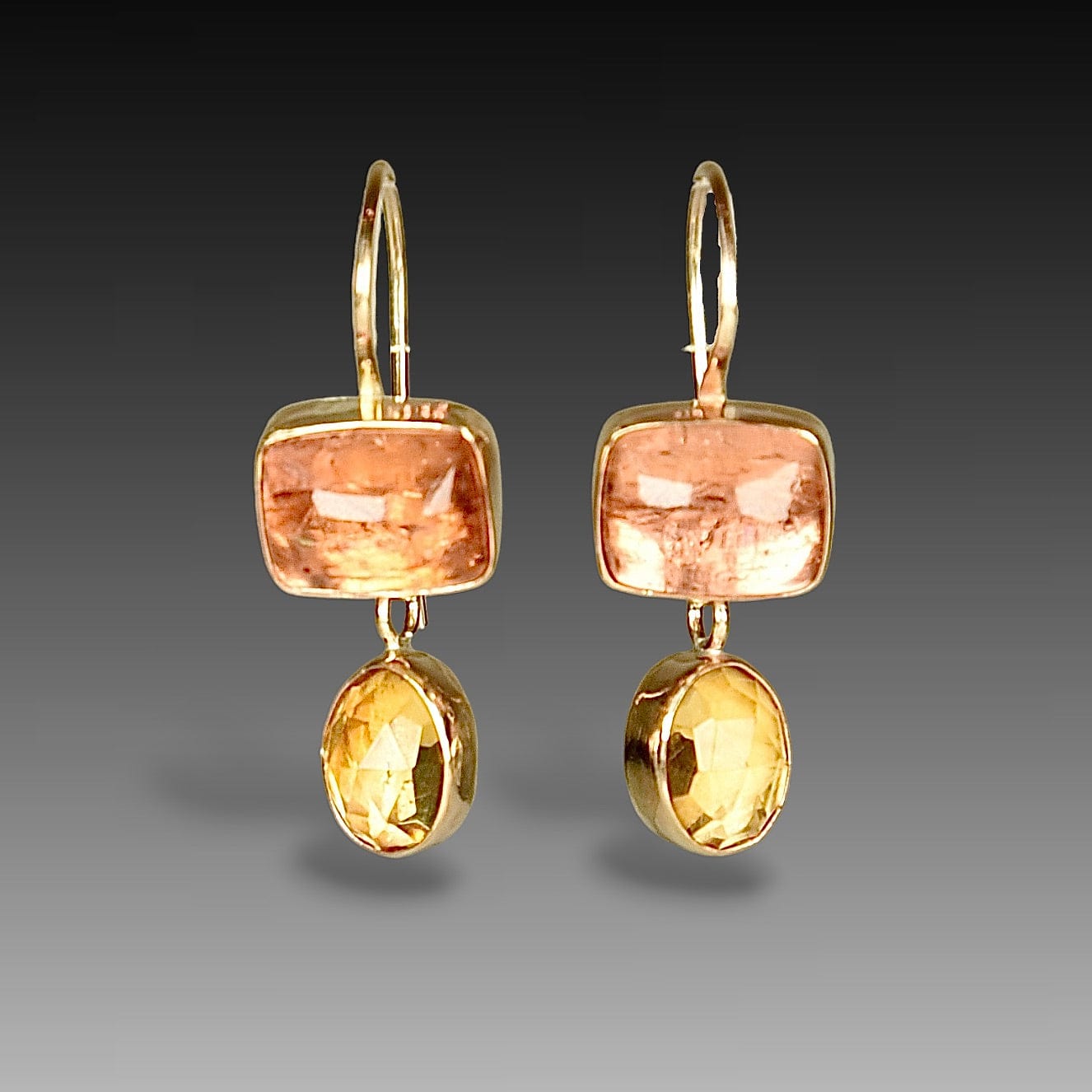 Agapé Artisan Jewelry IMPERIAL TOPAZ & CITRINE GOLD FILL EARRINGS 14k gold filled