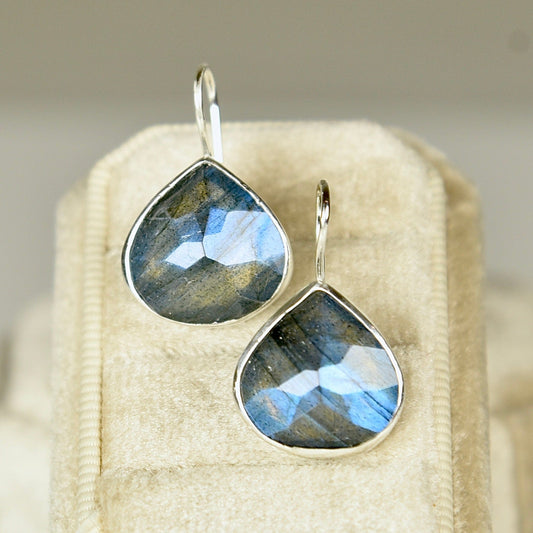 Agapé Artisan Jewelry LABRADORITE STERLING DROP EARRINGS 14k gold filled