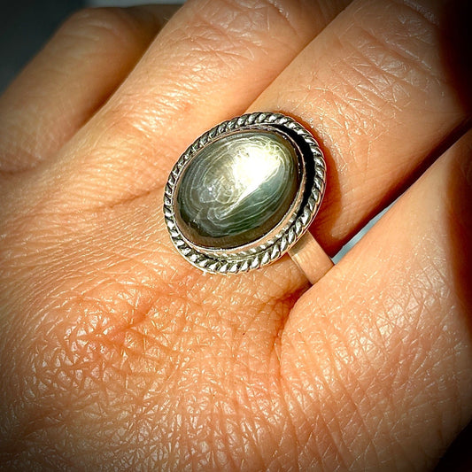 Agapé Artisan Jewelry MOTHER OF PEARL HIMALAYAN QUARTZ STERLING RING 14k gold filled