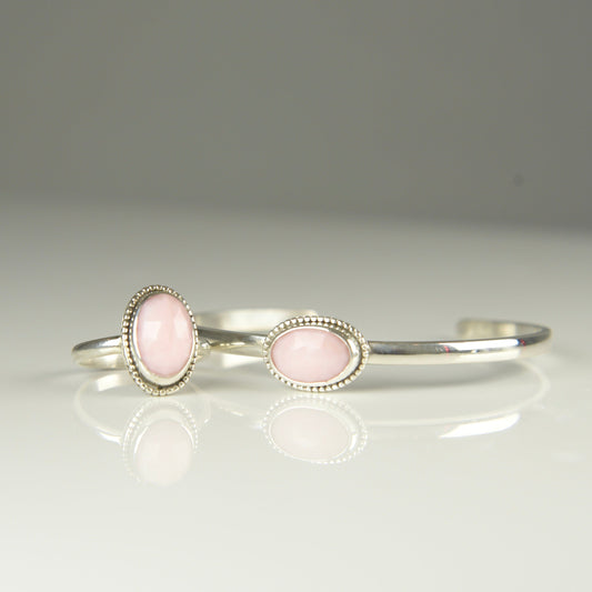 Agapé Artisan Jewelry PINK OPAL OVAL STERLING RING 14k gold filled