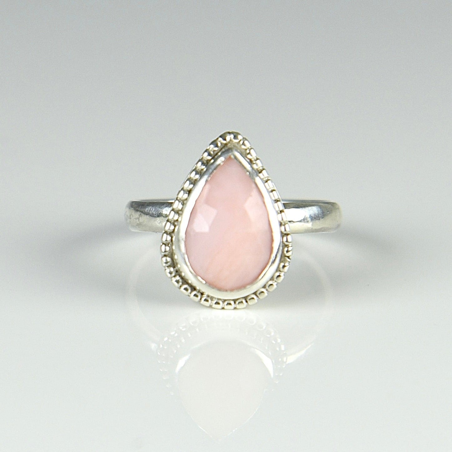 Agapé Artisan Jewelry PINK OPAL TEARDROP STERLING RING 14k gold filled