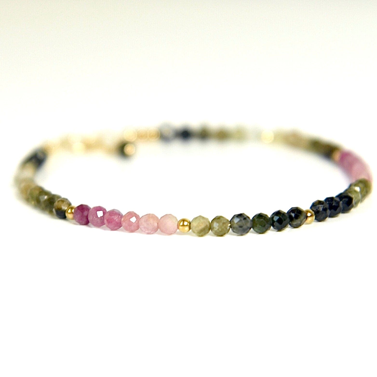 Agape Artisan Jewelry SKINNY OMBRE TOURMALINE BRACELET 14k gold filled