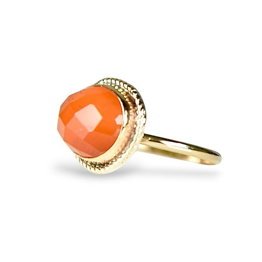 CARNELIAN 14K GOLD FILL & STERLING RING