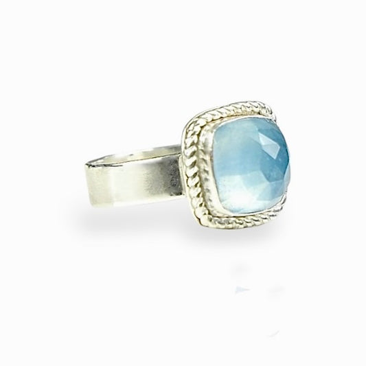 AQUAMARINE STERLING RING