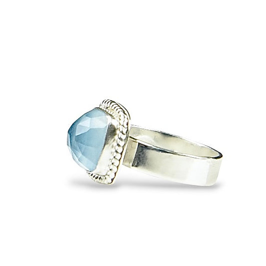 AQUAMARINE STERLING RING