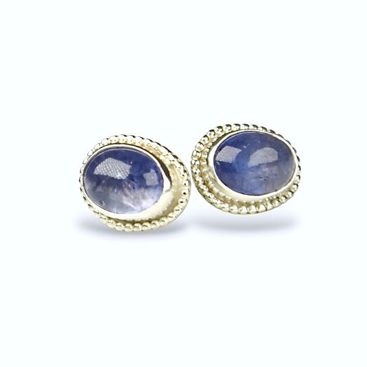 TANZANITE STERLING STUD EARRINGS