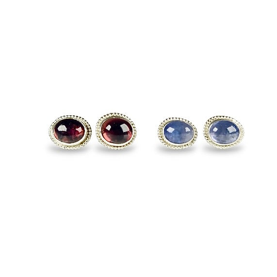 TANZANITE STERLING STUD EARRINGS