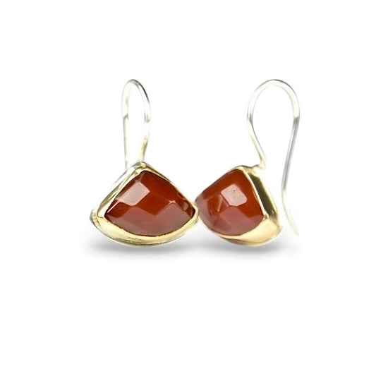 CARNELIAN 14K GOLD FILL & STERLING SILVER DROP EARRINGS
