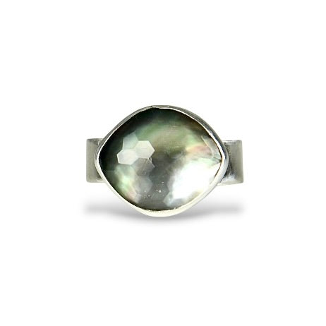 MOTHER OF PEARL HIMALAYAN QUARTZ STERLING RING