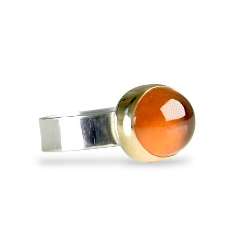 CARNELIAN 14K GOLD FILL & STERLING RING