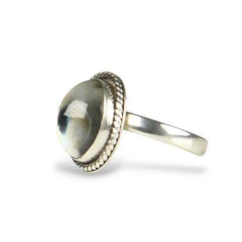MOTHER OF PEARL HIMALAYAN QUARTZ STERLING RING