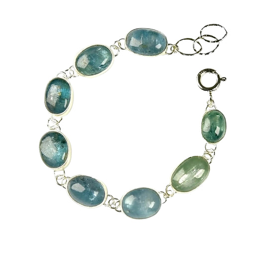 LINKED KYANITE STERLING SILVER BRACELET