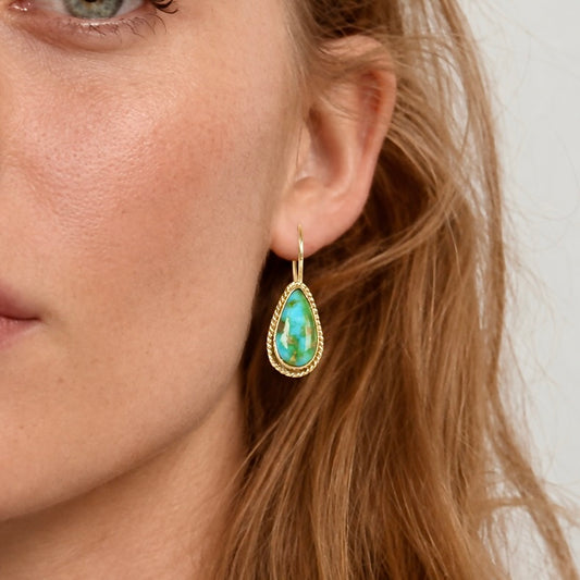 SONORAN GOLD TURQUOISE 14K GOLD FILL EARRINGS