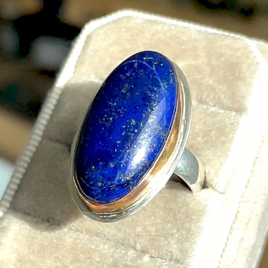 LAPIS LAZULI 14K GOLD FILL & STERLING RING