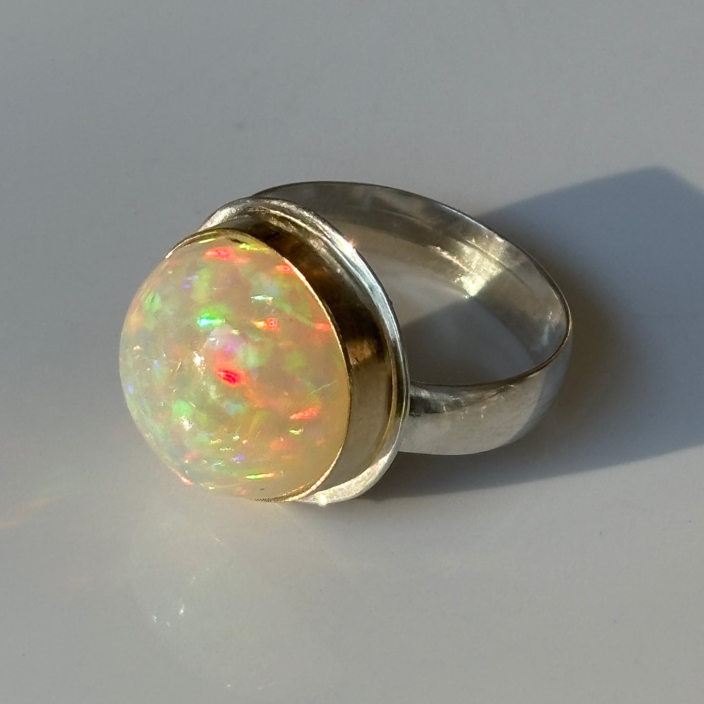 ETHIOPIAN OPAL 18K SOLID GOLD & STERLING RING