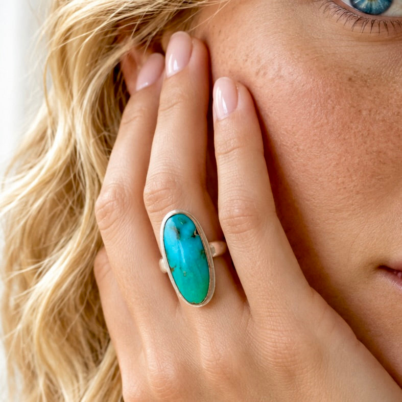 KINGMAN TURQUOISE 14K GOLD FILL & STERLING RING