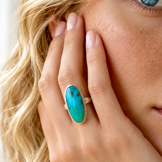 KINGMAN TURQUOISE 14K GOLD FILL & STERLING RING