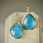 NACOZARI TURQUOISE 14K GOLD FILL & STERLING SILVER DROP EARRINGS