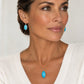 KINGMAN TURQUOISE 14K GOLD FILL PENDANT NECKLACE