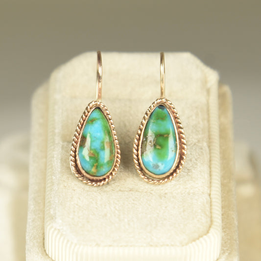 SONORAN GOLD TURQUOISE 14K GOLD FILL EARRINGS