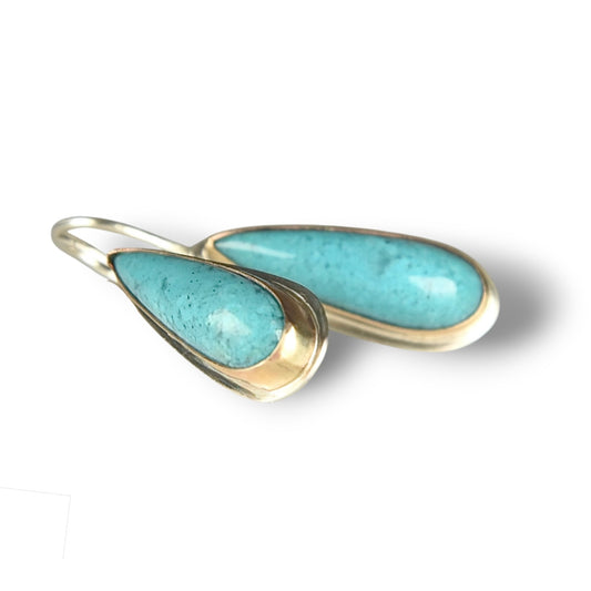 GEM SILICA 14K GOLD FILL & STERLING SILVER DROP EARRINGS