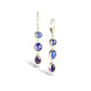 TANZANITE, SAPPHIRE & AMETHYST LINKED STERLING EARRINGS