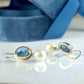 LONDON BLUE TOPAZ & FRESHWATER PEARL 14K GOLD FILL & STERLING SILVER DROP EARRINGS