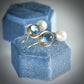 LONDON BLUE TOPAZ & FRESHWATER PEARL 14K GOLD FILL & STERLING SILVER DROP EARRINGS