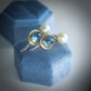 LONDON BLUE TOPAZ & FRESHWATER PEARL 14K GOLD FILL & STERLING SILVER DROP EARRINGS