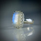 RAINBOW MOONSTONE STERLING SILVER RING