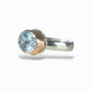 SWISS BLUE TOPAZ 14K GOLD FILL & STERLING SILVER RING
