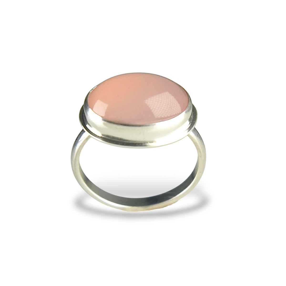 ROSE QUARTZ DOUBLET STERLING SILVER RING