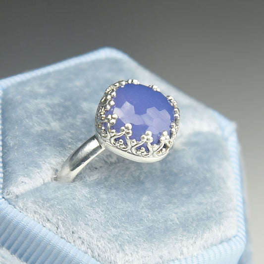 LAVENDER CHALCEDONY STERLING SILVER RING