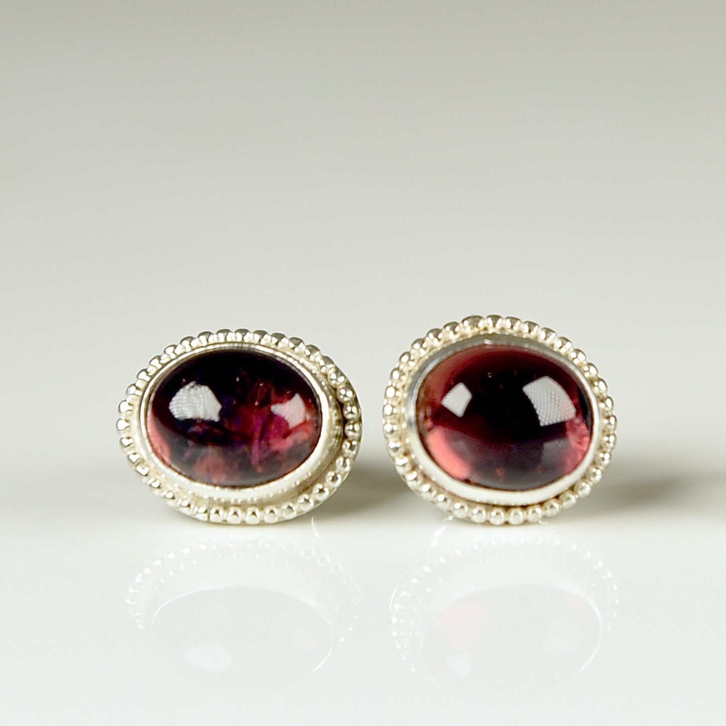 BERRY TOURMALINE STERLING STUD EARRINGS