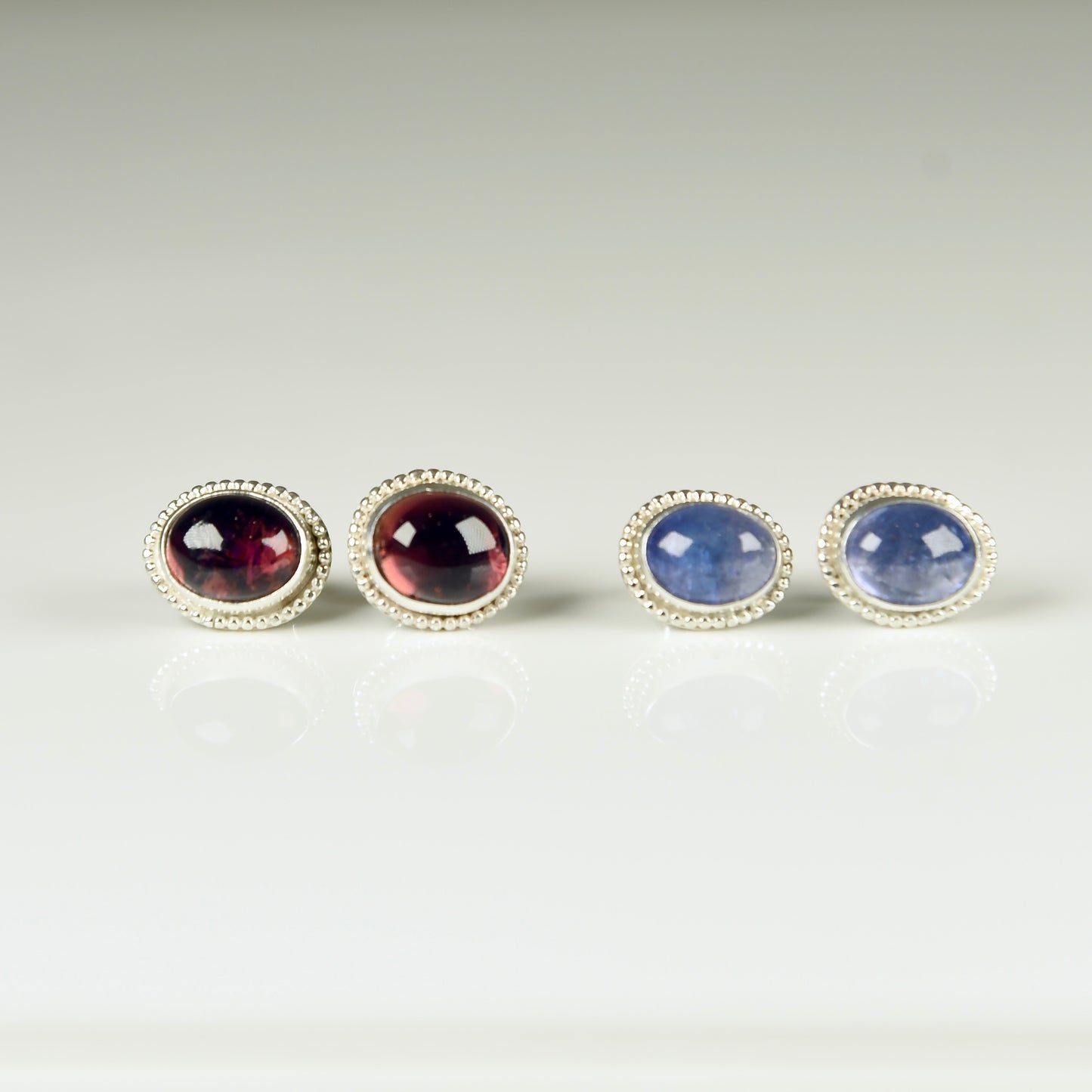 BERRY TOURMALINE STERLING STUD EARRINGS