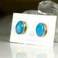 PERUVIAN BLUE OPAL 14K GOLD FILL & STERLING STUD EARRINGS